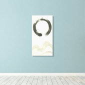 Japandi Abstracte Lijnkunst Afdruk Neutraal Beige Canvas Afdruk (Insitu (Houten vloer))