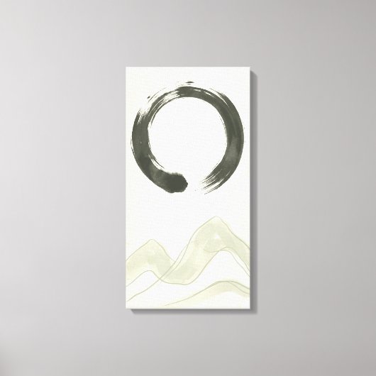 Japandi Abstracte Lijnkunst Afdruk Neutraal Beige Canvas Afdruk (Voorkant)