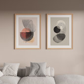Japandi Abstracte minimalistische Neutral Wall Art Muurkunst Sets