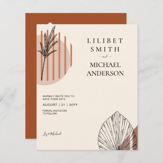 Japandi Abstracte Scandinavische geometrische brui (Voorkant / Achterkant)