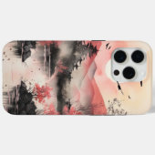 Japandi Aquarel Stijl Waterschap Case-Mate iPhone Case (Achterkant (horizontaal))