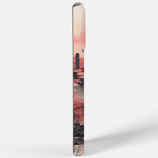 Japandi Aquarel Stijl Waterschap Case-Mate iPhone Case (Achterkant / Rechts)