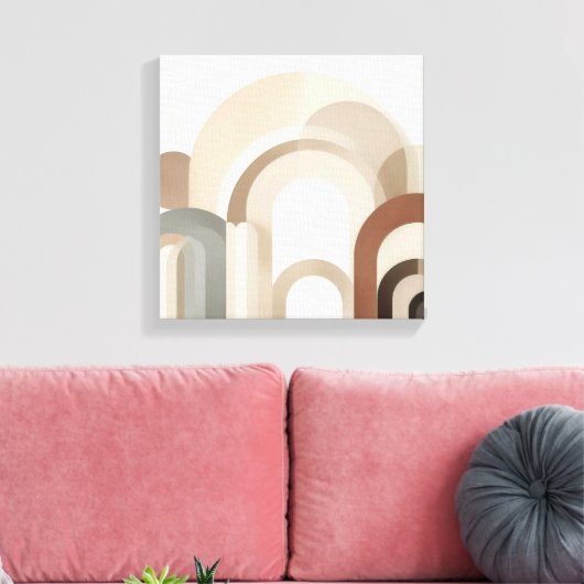 Japandi Arch Abstract for Peaceful Spaces Canvas Afdruk (Insitu (Woonkamer))