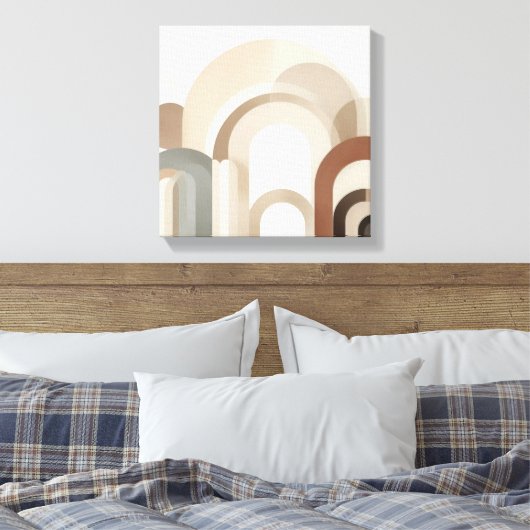 Japandi Arch Abstract for Peaceful Spaces Canvas Afdruk (Insitu (Slaapkamer))