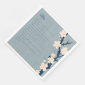 japandi bloemen tafel trivia bruiloft servet (Hoek)