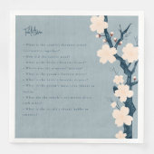 japandi bloemen tafel trivia bruiloft servet (Voorkant)