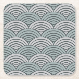 Japandi Boerderij Grijze Golven Hand getrokken Sca Kartonnen Onderzetters