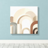 Japandi Boog Abstract voor Rustige Ruimtes Canvas Afdruk (Insitu (Houten vloer))