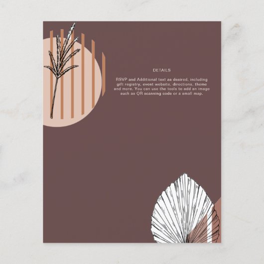 Japandi Bruiloft Scandinavisch Abstract Geometrisc Flyer (Achterkant)