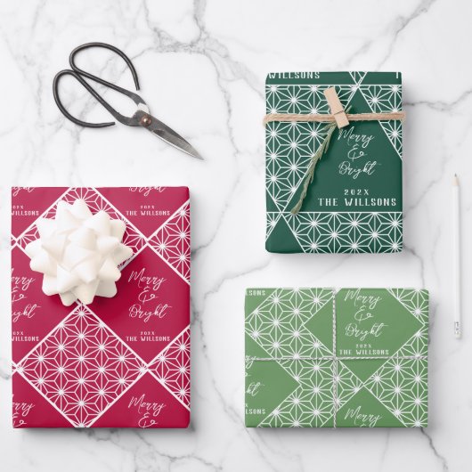 Japandi Christmas Wrapping Paper Set/ Modern Japan (Voorkant)