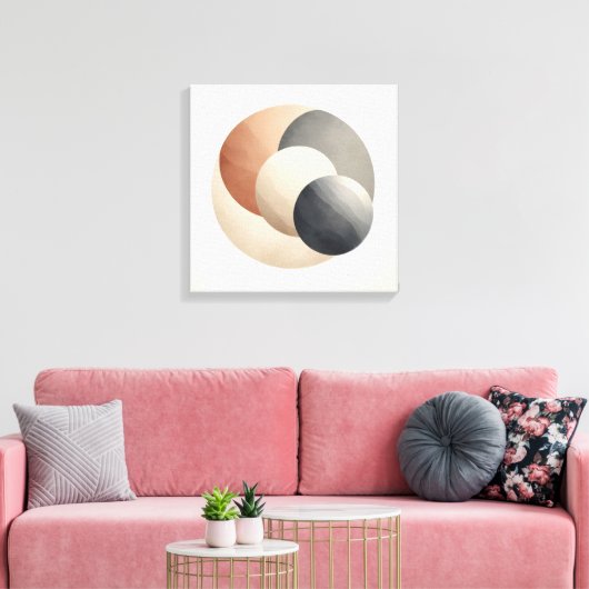 Japandi Eclipse Abstract voor Gebalanceerde Interi Canvas Afdruk (Insitu (Woonkamer))