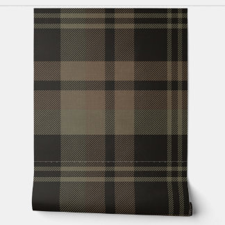 Japandi Farmhouse Plaid in Olive and Brown Behang