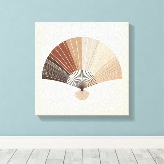 Japandi Folding Fan Abstract Balance Art Canvas Afdruk (Insitu (Houten vloer))