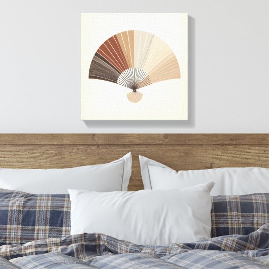 Japandi Folding Fan Abstract Balance Art Canvas Afdruk (Insitu (Slaapkamer))