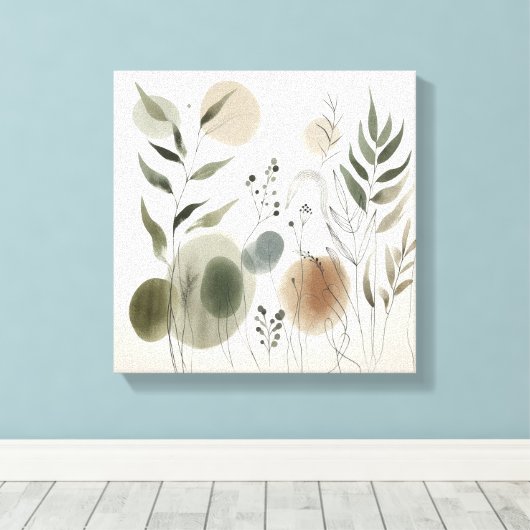Japandi Garden Rhythm Art for Calm Interiors Canvas Afdruk (Insitu (Houten vloer))