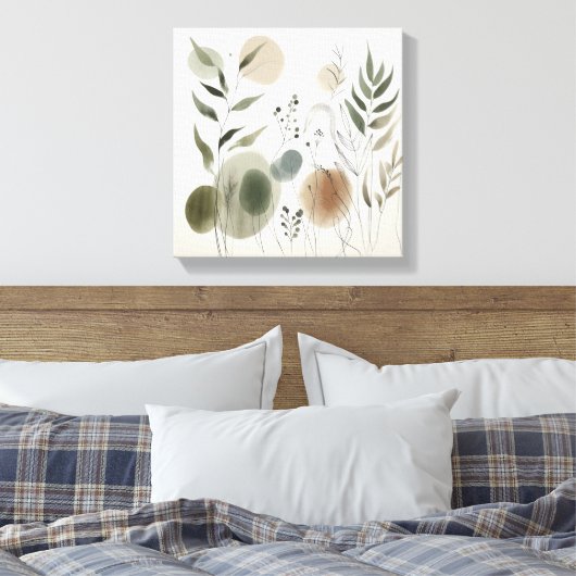 Japandi Garden Rhythm Art for Calm Interiors Canvas Afdruk (Insitu (Slaapkamer))