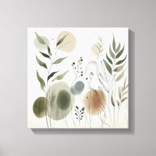 Japandi Garden Rhythm Art for Calm Interiors Canvas Afdruk (Voorkant)