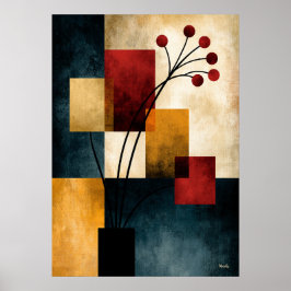Japandi Ikebana Geometrische Abstracte Wandkunst Poster