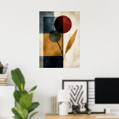Japandi Ikebana Geometrische Abstracte Wandkunst Poster (Thuiskantoor)