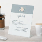 Japandi kersenbloem handtekening drinken bruiloft reclamebord met voetstuk (Insitu)