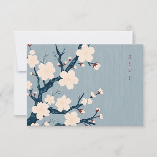 Japandi kersenbloesem maaltijd keuzes RSVP (Voorkant)