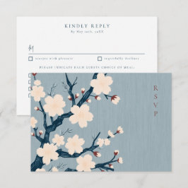 Japandi kersenbloesem maaltijd keuzes RSVP Kaartje