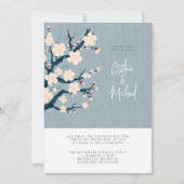 Japandi kersenboom bruiloft uitnodiging (Voorkant)