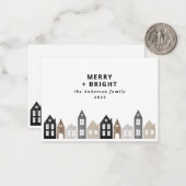 Japandi Kerstmis Noordse huizen stijlvol Notitiekaartje (Voorkant / Achterkant in situ)