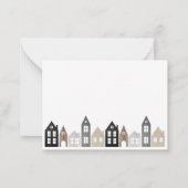 Japandi Kerstmis Noordse huizen stijlvol Notitiekaartje (Achterkant)