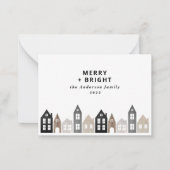 Japandi Kerstmis Noordse huizen stijlvol Notitiekaartje (Voorkant)