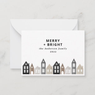 Japandi Kerstmis Noordse huizen stijlvol Notitiekaartje