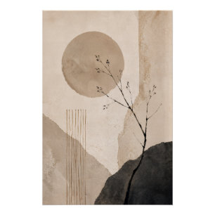 Japandi-landschap muur kunst poster