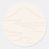 Japandi landschap ronde sticker (Voorkant)