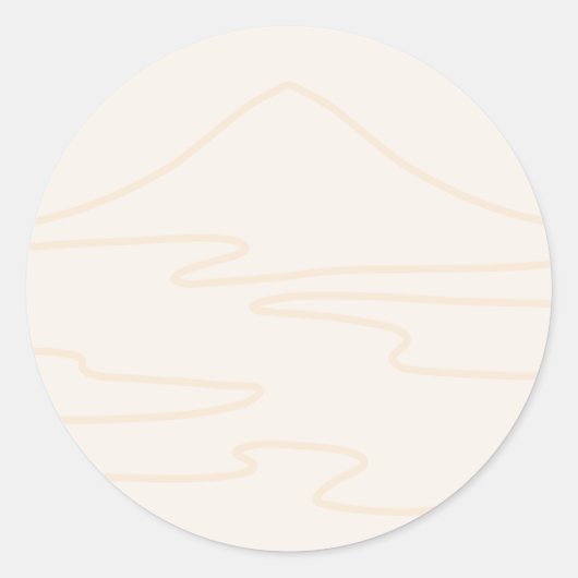 Japandi landschap ronde sticker (Voorkant)