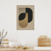 Japandi Luxe Minimaal Geometrisch Abstracte Wandku Poster (Keuken)