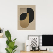 Japandi Luxe Minimaal Geometrisch Abstracte Wandku Poster (Thuiskantoor)