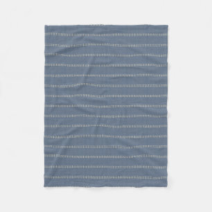 Japandi marineblauwe denim lijnen neutrale geometr fleece deken