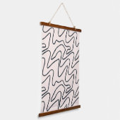 Japandi Minimalist Brush Stroke Pattern in Cream a Hangend Wandkleed (Gebogen)