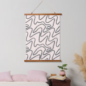 Japandi Minimalist Brush Stroke Pattern in Cream a Hangend Wandkleed (Slaapkamer)