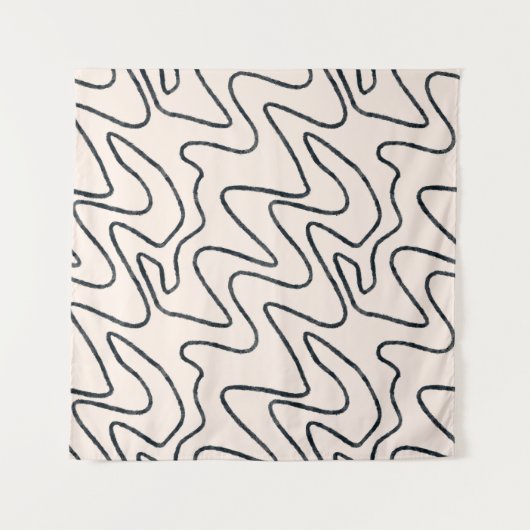 Japandi Minimalist Brush Stroke Pattern in Cream a Wandkleed (Voorkant (horizontaal))