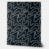 Japandi Minimalist Brush Stroke Pattern in Cream Behang (Afrollen)