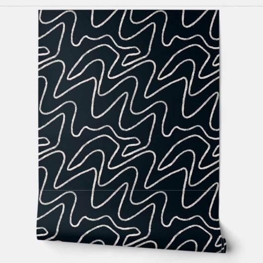 Japandi Minimalist Brush Stroke Pattern in Cream Behang (Afrollen)