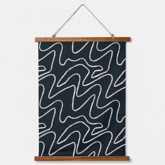 Japandi Minimalist Brush Stroke Pattern in Cream Hangend Wandkleed (Voorkant)