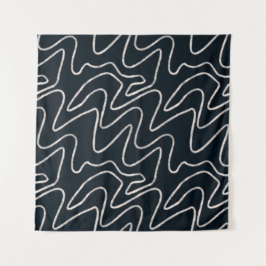 Japandi Minimalist Brush Stroke Pattern in Cream Wandkleed (Voorkant)