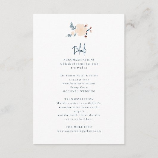 Japandi minimalistische bruiloft details kaart (Voorkant)