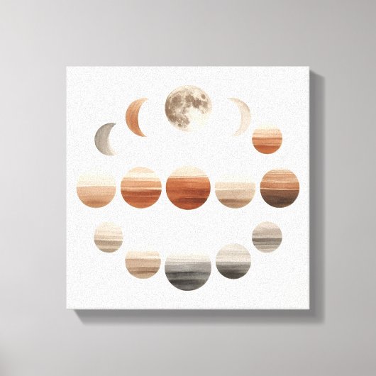Japandi Moon Phases Back to School Wall Art Canvas Afdruk (Voorkant)