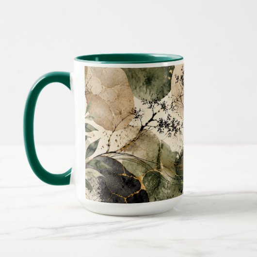 Japandi Mos Steen Ochtend Koffiemok Aesthetisch Mok (Links)