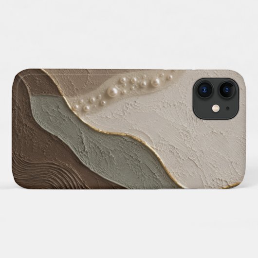 Japandi neutrale gestructureerde design  Case-Mate iPhone case (Achterkant (horizontaal))