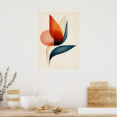 Japandi Paradijsvogel Geometrie Poster (Keuken)