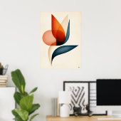 Japandi Paradijsvogel Geometrie Poster (Thuiskantoor)